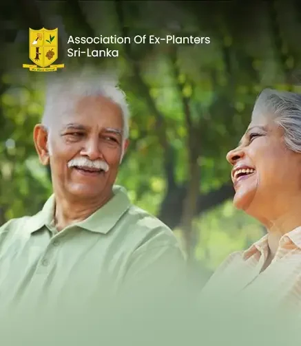Association of Ex-Planters Sri Lanka logo with two retired planters