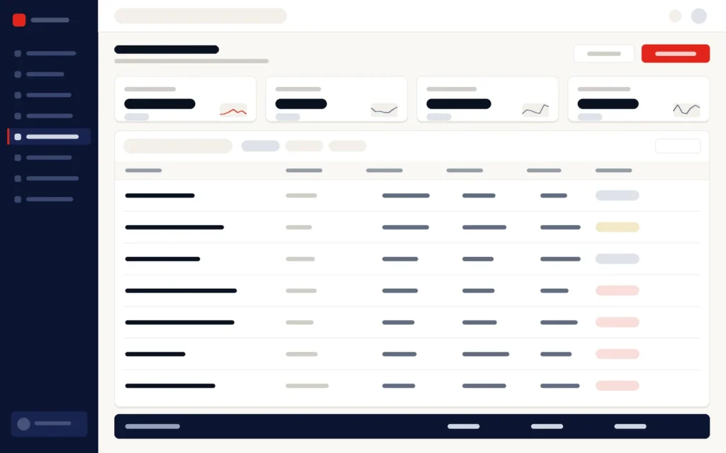 Illustration of a settlement table with totals