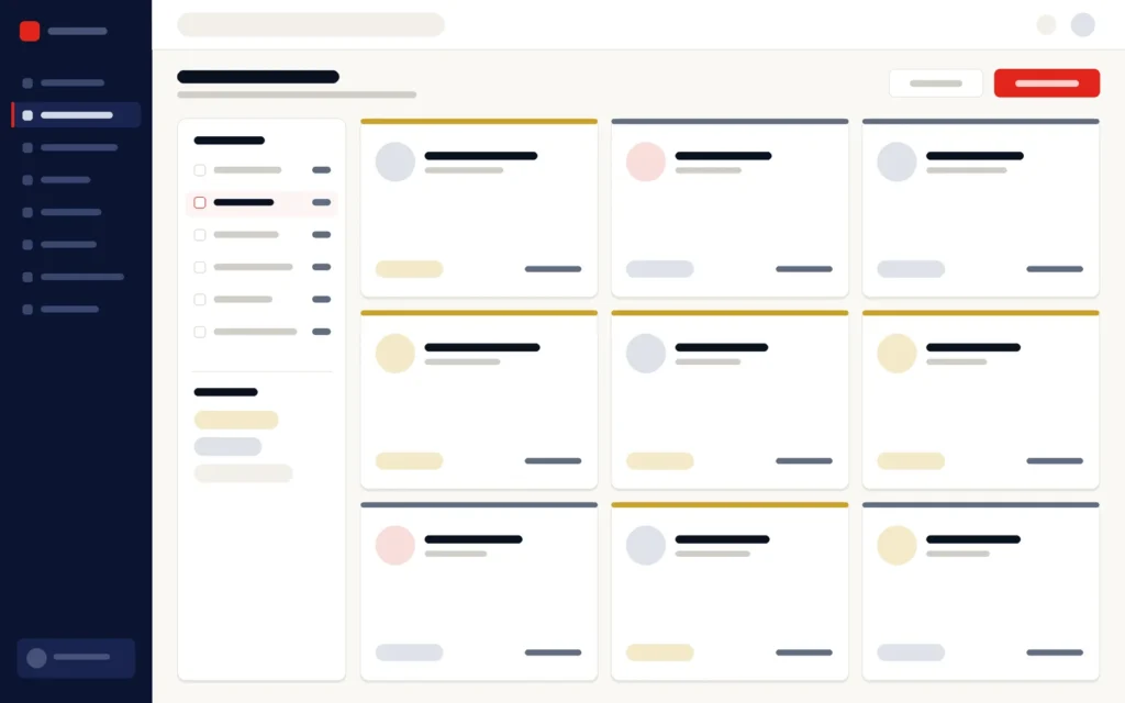 Illustration of a member directory with category filters