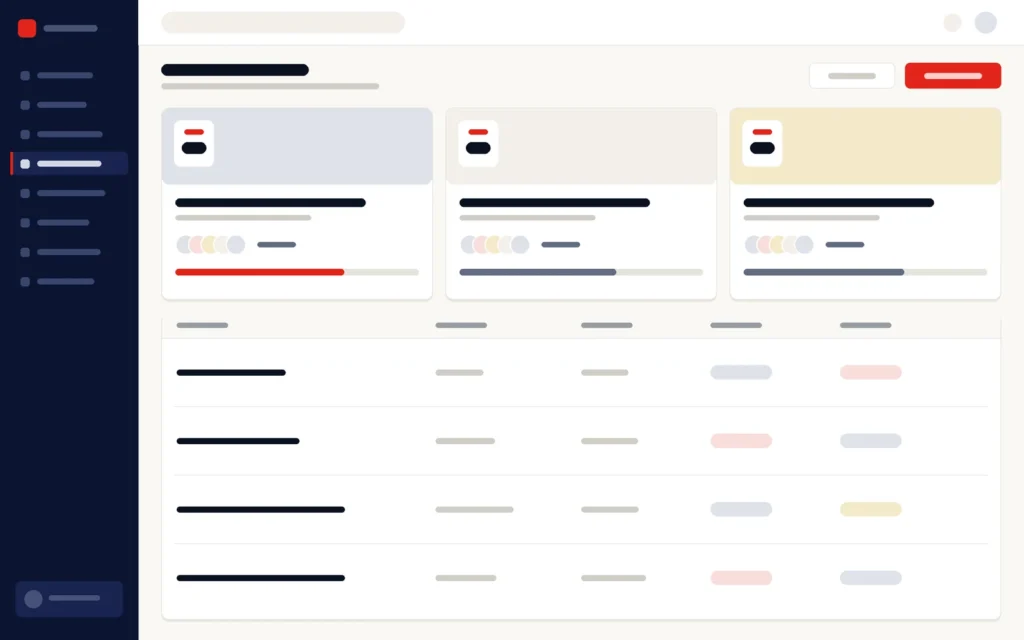 Illustration of event cards with registrations and attendance