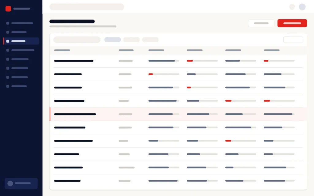 Illustration of a stock table with levels for each outlet